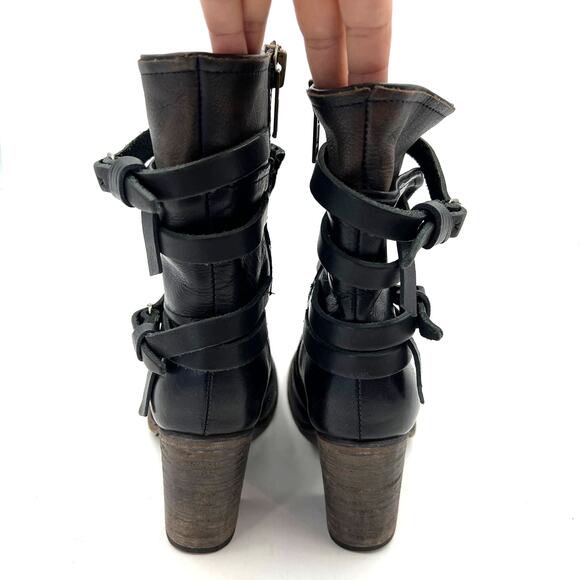 Freebird by Steven Baker Boots Wrap Leather Detail Distressed Brown Western - Picture 5 of 10